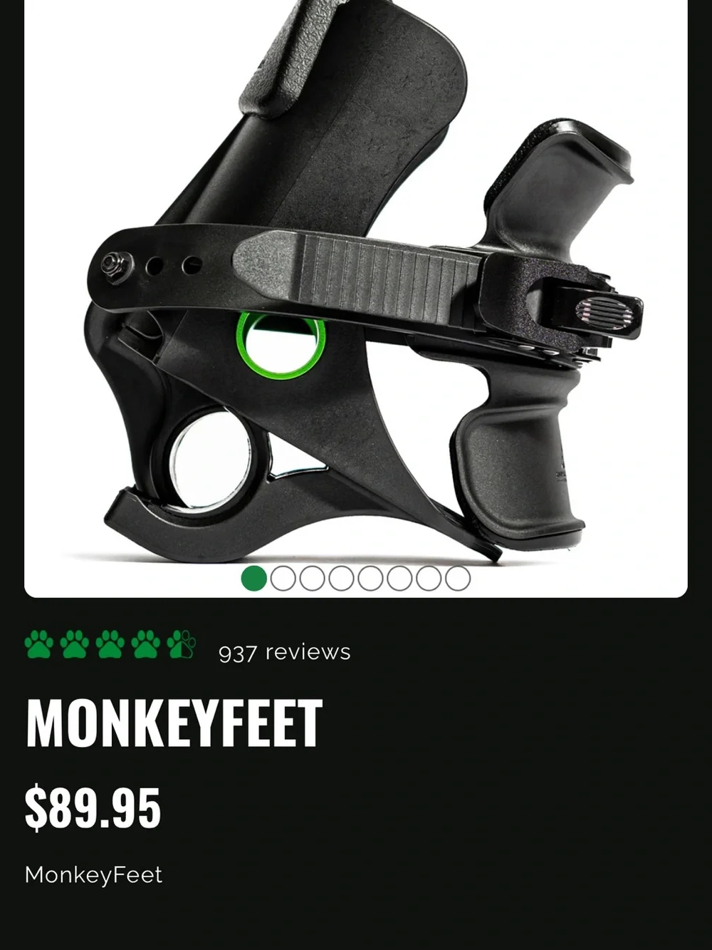 Monkey Feet Black VR Head Mount with Green Accent Ring - Picture 1 of 3